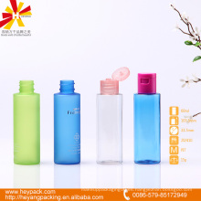 60ml botella plástica translúcida colorida del animal doméstico con la tapa de tirón